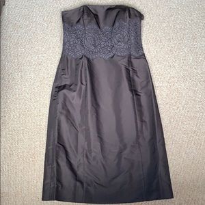 Ann Taylor brown silk dress with lace